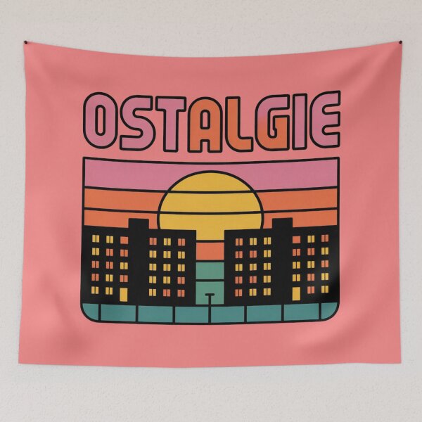 Item preview, DDR Plattenbau Sunset Grid – Retro East Berlin Sticker designed and sold by Timeless Design.