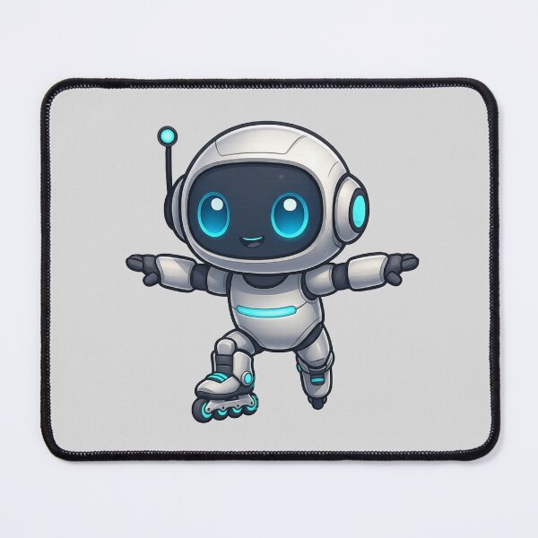 Item preview, Cute Futuristic Robot Illustration Skating on Rollerblades designed and sold by henamy.