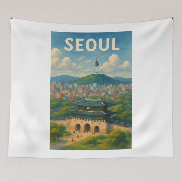Item preview, Gwanghwamun and Namsan Seoul Tower, South Korea designed and sold by Aryabek.