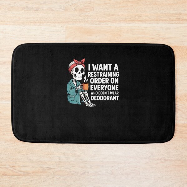 Item preview, Skeleton Coffee Quote - I Want a Restraining Order on Everyone who Doesn't wear designed and sold by MissRasheedHam.