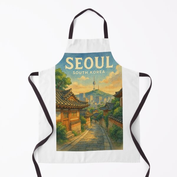 Item preview, Bukchon Hanok Village and Namsan Tower, Seoul designed and sold by Aryabek.