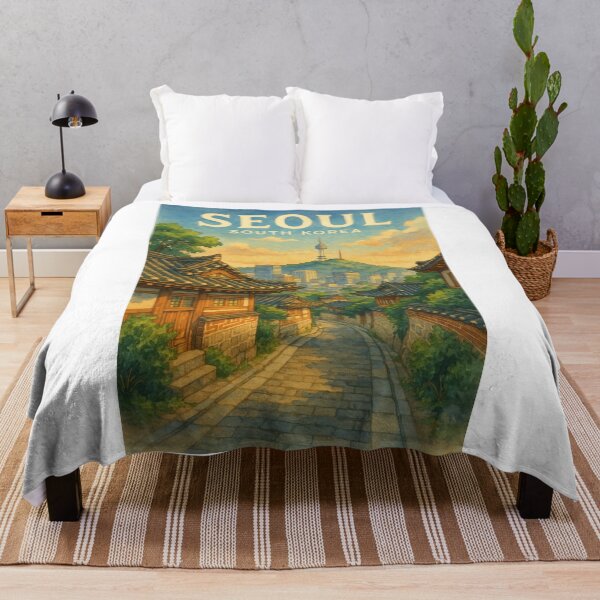 Item preview, Bukchon Hanok Village and Namsan Tower, Seoul designed and sold by Aryabek.