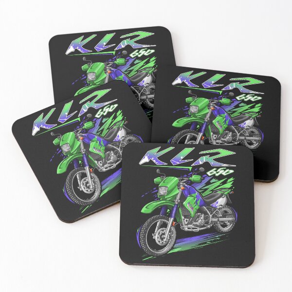 Artikelvorschau, Kawasaki KLR650 1996-1999 (Grün Lila) für Motorradfahrer entworfen und verkauft von MotoApparelHub.