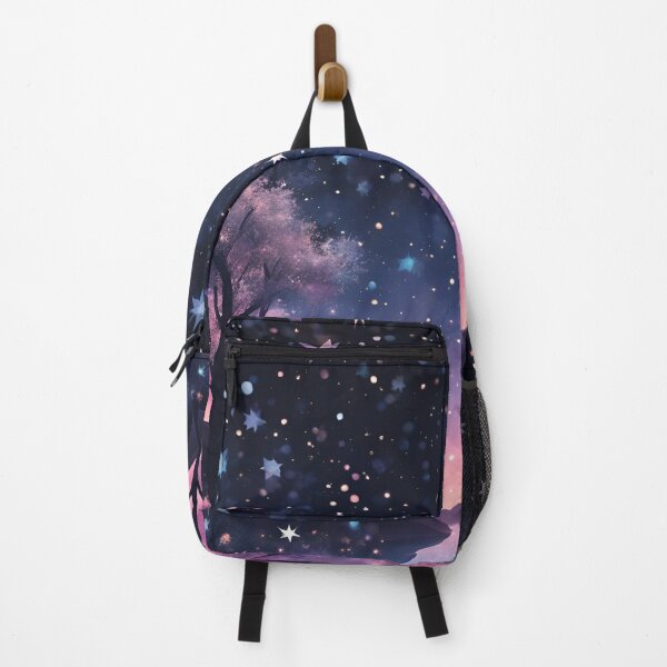 Item preview, Magical Twilight Scene With Stars and Colorful Blossoming Trees designed and sold by KanDa-Shop.