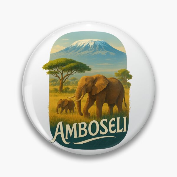 Item preview,  African Elephants in Amboseli with Mount Kilimanjaro designed and sold by Aryabek.