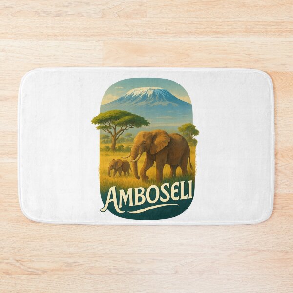 Item preview,  African Elephants in Amboseli with Mount Kilimanjaro designed and sold by Aryabek.