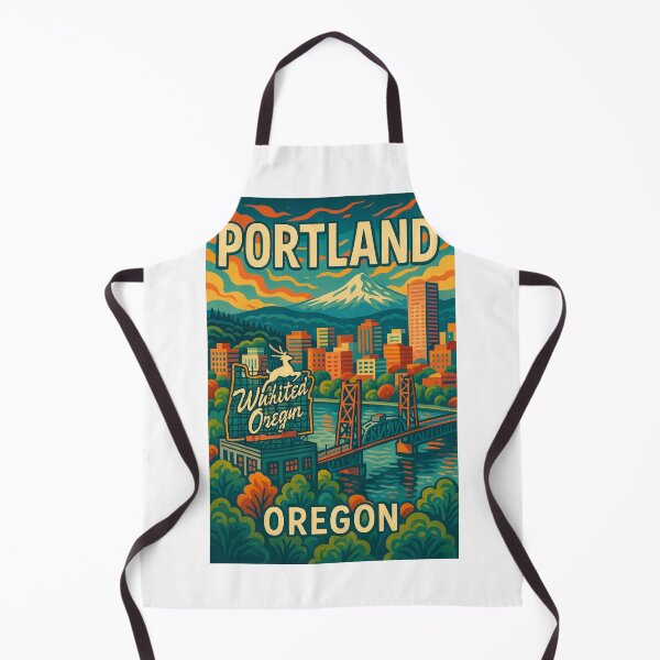 Item preview,  Portland Skyline and White Stag Sign, Oregon designed and sold by Aryabek.