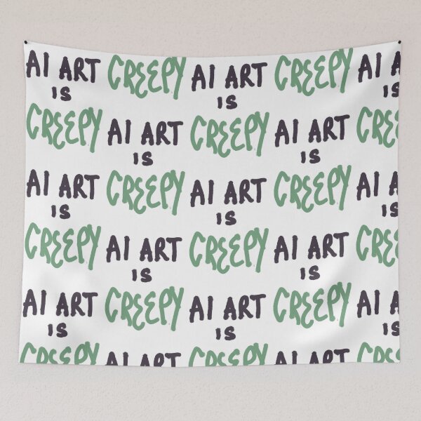 Item preview, AI art is creepy graffiti tag designed and sold by JashJhaveri.