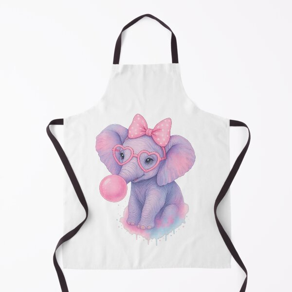 Item preview, Cute Kawaii Elephant Blowing Bubblegum with Glasses and Bow – Adorable Pastel Cartoon Animal Gift designed and sold by FixwellStudio.