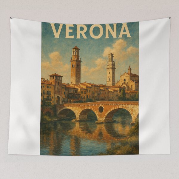 Item preview, Verona’s Historic Skyline and Ponte Pietra designed and sold by Places On Earth.