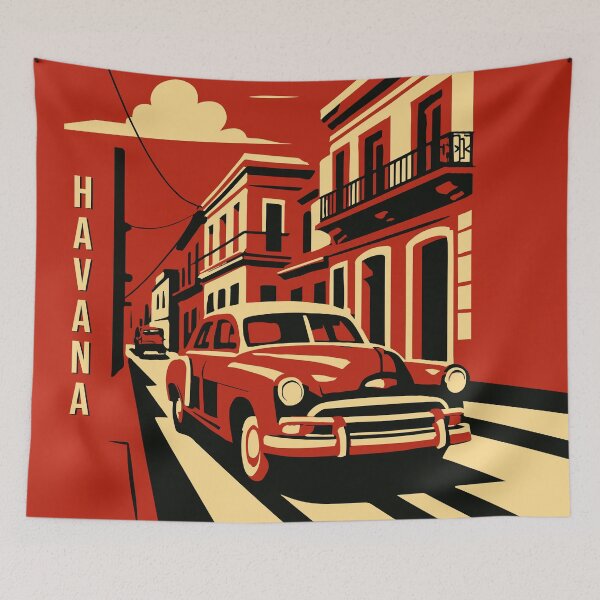 Item preview, Havana Retro Travel Poster designed and sold by rogue-design.