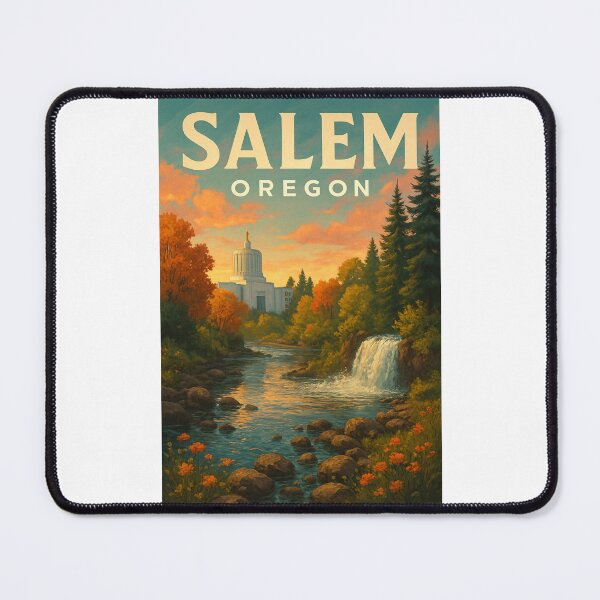 Item preview, Capitol and Waterfall in Autumn, Salem Oregon designed and sold by Places On Earth.
