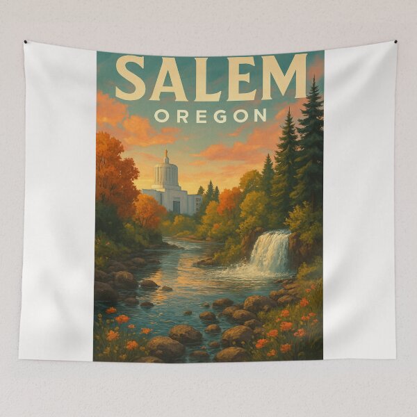 Item preview,  Capitol and Waterfall in Autumn, Salem Oregon designed and sold by Places On Earth.
