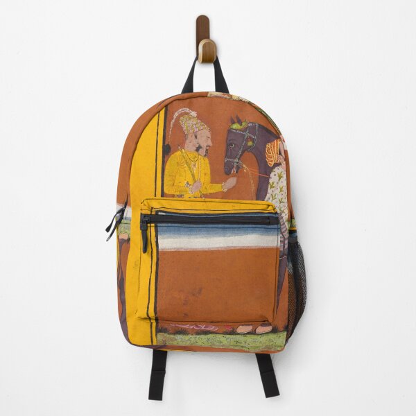 Item preview, A Warrior Mounting a Held Horse Saindhava Ragaputra of Shri, from a Chamba Ragamala, c. 1675. Northern India, Himachal Pradesh, Pahari Kingdom of Chamba designed and sold by Vintage Designs +.