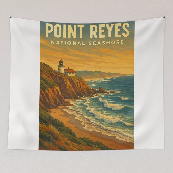 Item preview, Coastal Cliffs and Lighthouse, Point Reyes designed and sold by Places On Earth.