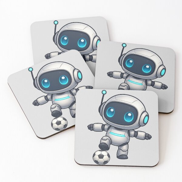Item preview, Cute Futuristic Robot Illustration Playing Soccer designed and sold by henamy.