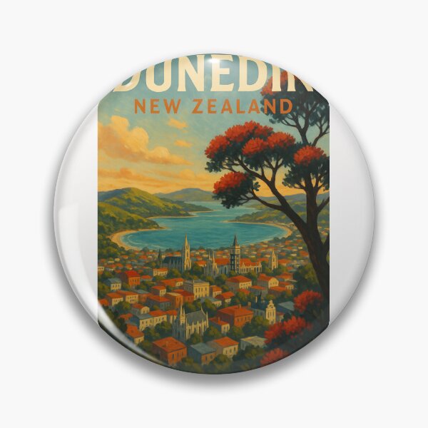Item preview,  Cityscape of Dunedin and Otago Harbour designed and sold by Places On Earth.