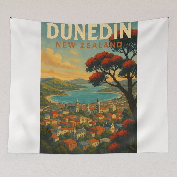 Item preview,  Cityscape of Dunedin and Otago Harbour designed and sold by Places On Earth.