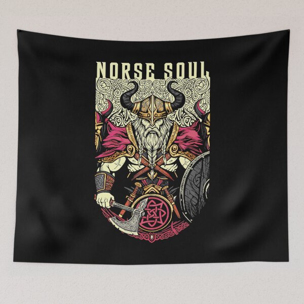 Item preview, Viking Warrior Norse Soul Vintage Nordic Axe Shield designed and sold by GrandeDuc.