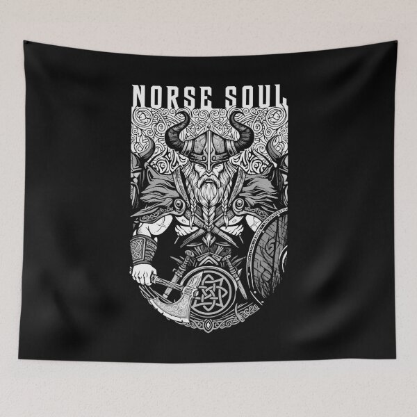 Item preview, Viking Warrior Norse Soul Vintage Nordic Axe Shield designed and sold by GrandeDuc.
