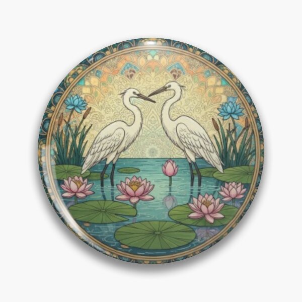 Item preview, Heron in the lotus pond designed and sold by PP&RAINBOW SHOP.