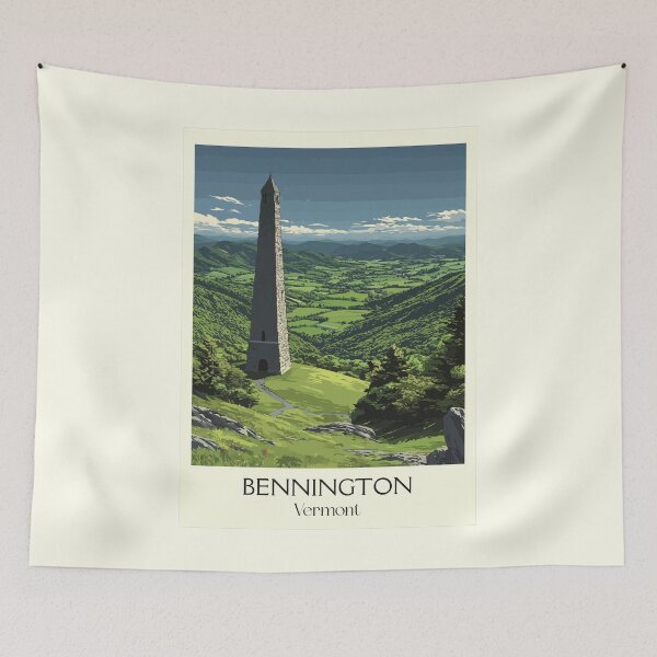 Artikelvorschau, Bennington Vermont Vintage Reisekunst | Historisches Schlachtdenkmal entworfen und verkauft von TuncGK.
