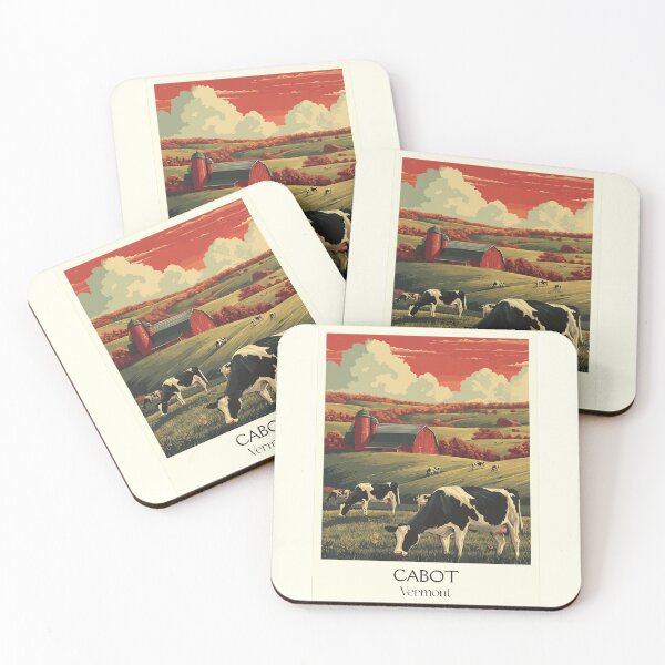 Item preview, Cabot Vermont Retro Travel Art | Classic Vermont Dairy Farm Scenery designed and sold by TuncGK.