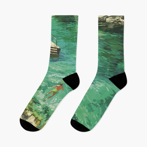Item preview, Dorset Vermont Retro Travel Art | Historic Marble Quarry Swimming designed and sold by TuncGK.