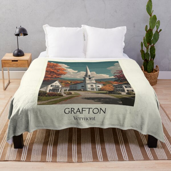 Item preview, Grafton Vermont Vintage Travel Art | Quaint New England Village Church designed and sold by TuncGK.