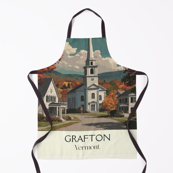 Item preview, Grafton Vermont Vintage Travel Art | Quaint New England Village Church designed and sold by TuncGK.
