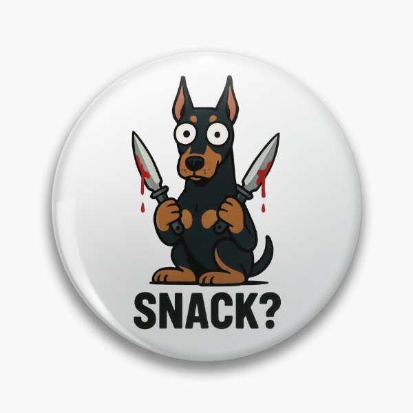 Item preview, Doberman Cartoon Humor with Throwing Knives designed and sold by Flying Doggo.