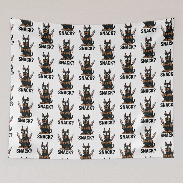 Item preview, Doberman Cartoon Humor with Throwing Knives designed and sold by Flying Doggo.