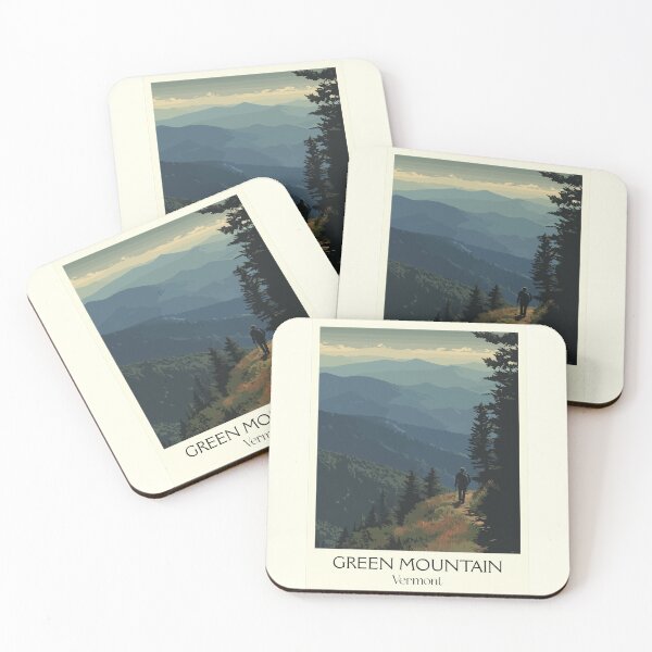 Item preview, Green Mountain Vermont Retro Art | Appalachian Trail Hiking Scenery designed and sold by TuncGK.