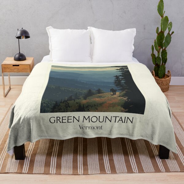 Item preview, Green Mountain Vermont Retro Art | Appalachian Trail Hiking Scenery designed and sold by TuncGK.