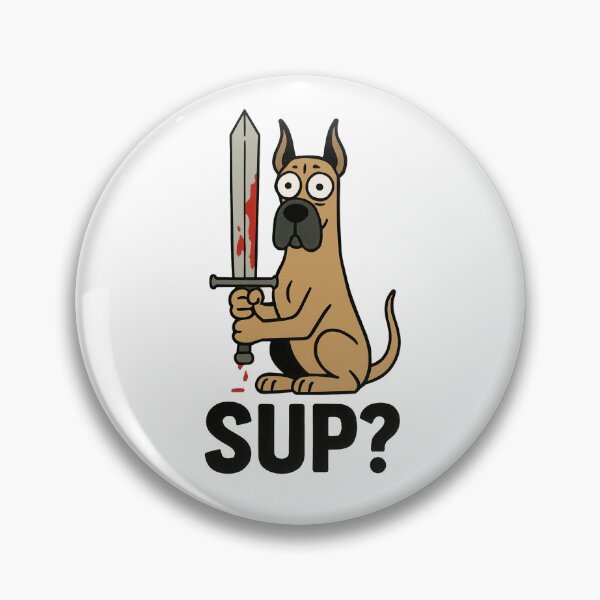 Item preview,  Great Dane Cartoon Humor with Broadsword designed and sold by Flying Doggo.