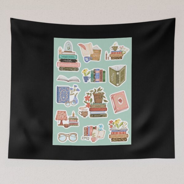 Item preview, Watercolor Bookworm designed and sold by Sweetvoilet.