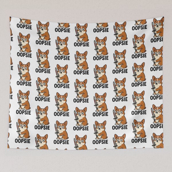 Item preview, Corgi Cartoon Dark Humor with Sword designed and sold by Flying Doggo.