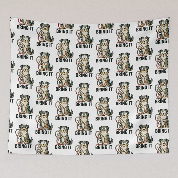 Item preview, Australian Shepherd Cartoon Humor with Lasso designed and sold by Flying Doggo.