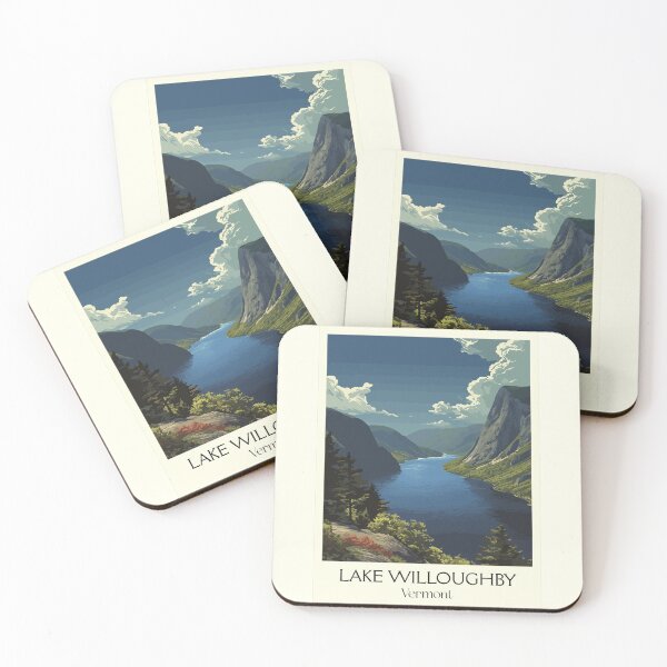 Item preview, Lake Willoughby Vermont Vintage Art | Northeast Kingdom Fjord Scenery designed and sold by TuncGK.