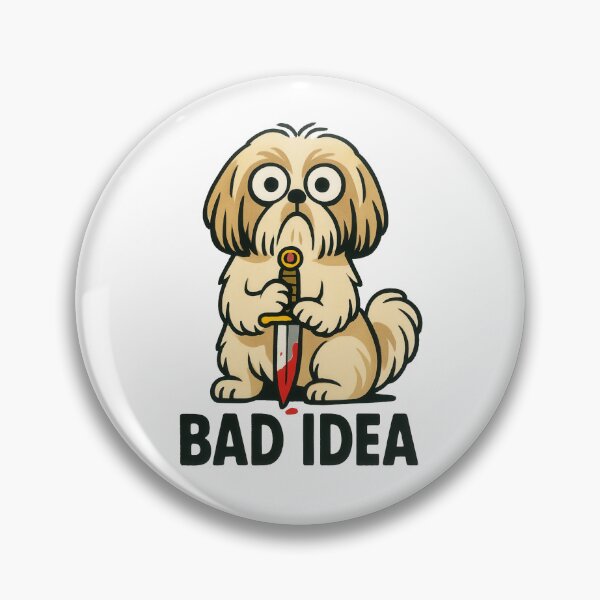 Item preview, Shih Tzu Cartoon Humor with Dagger designed and sold by Flying Doggo.