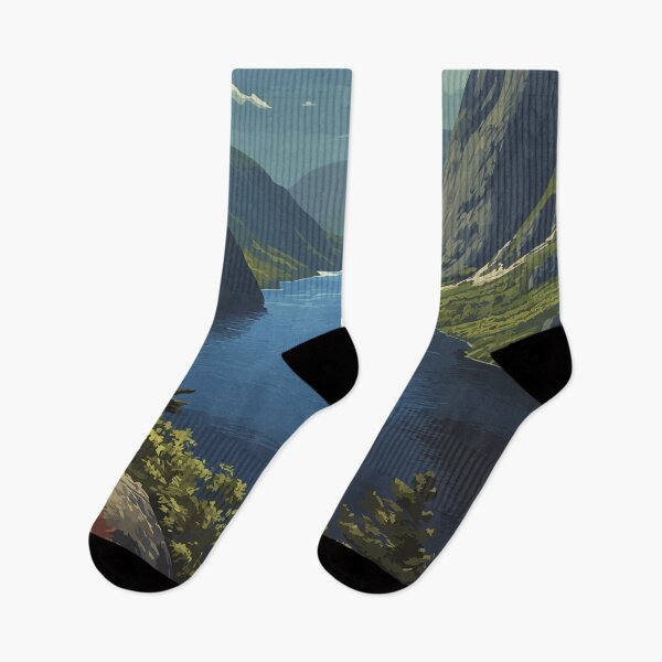 Item preview, Lake Willoughby Vermont Vintage Art | Northeast Kingdom Fjord Scenery designed and sold by TuncGK.