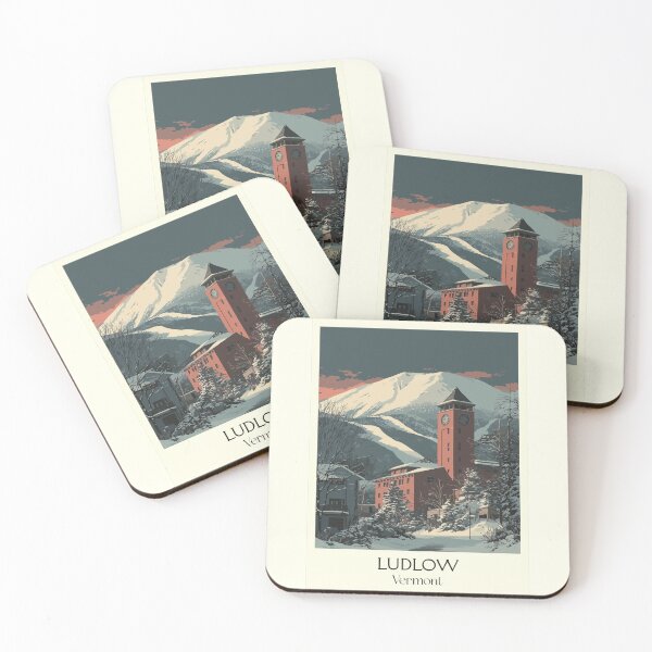 Item preview, Ludlow Vermont Retro Travel Art | Okemo Mountain Ski Town Design designed and sold by TuncGK.