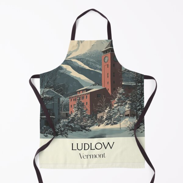 Item preview, Ludlow Vermont Retro Travel Art | Okemo Mountain Ski Town Design designed and sold by TuncGK.