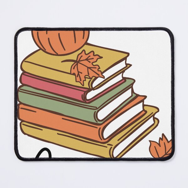 Item preview, Hand drawn autumn vibe books stack with pumpkin and maple leaves designed and sold by Ahappycraft.
