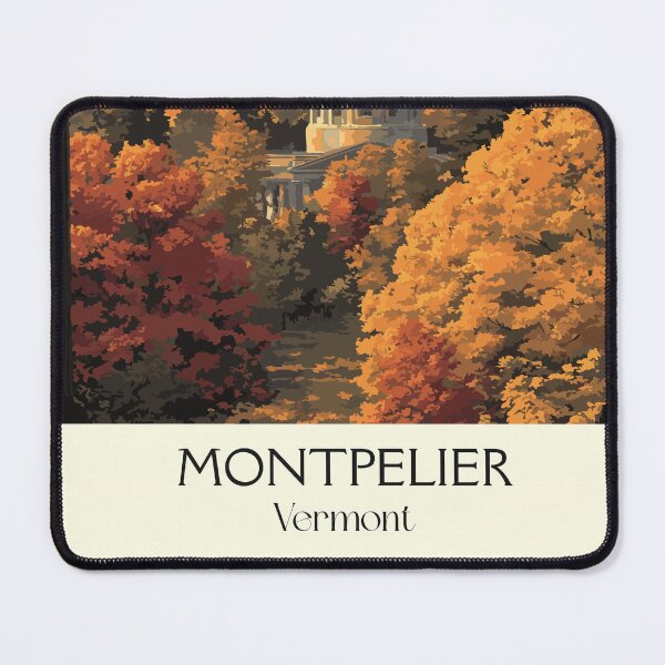 Item preview, Montpelier Vermont Vintage Travel Art | State Capital & Golden Dome designed and sold by TuncGK.