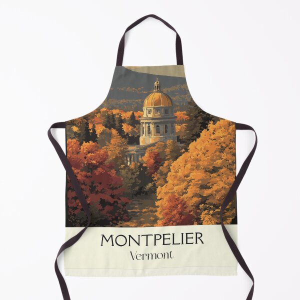 Item preview, Montpelier Vermont Vintage Travel Art | State Capital & Golden Dome designed and sold by TuncGK.