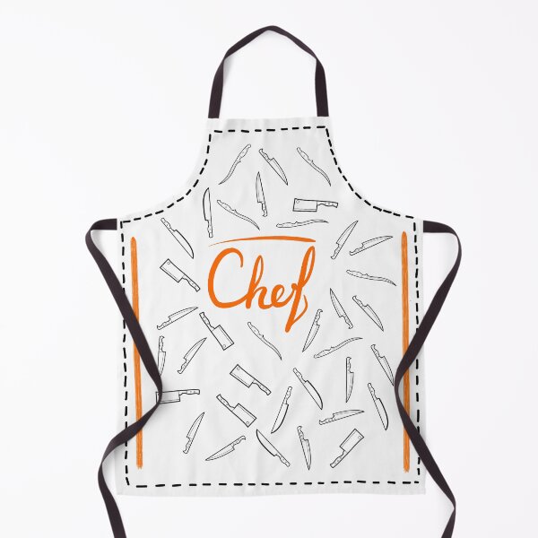Item preview, Chef Apron – Bold Typography with Kitchen Knives Design designed and sold by OOctopusStore.