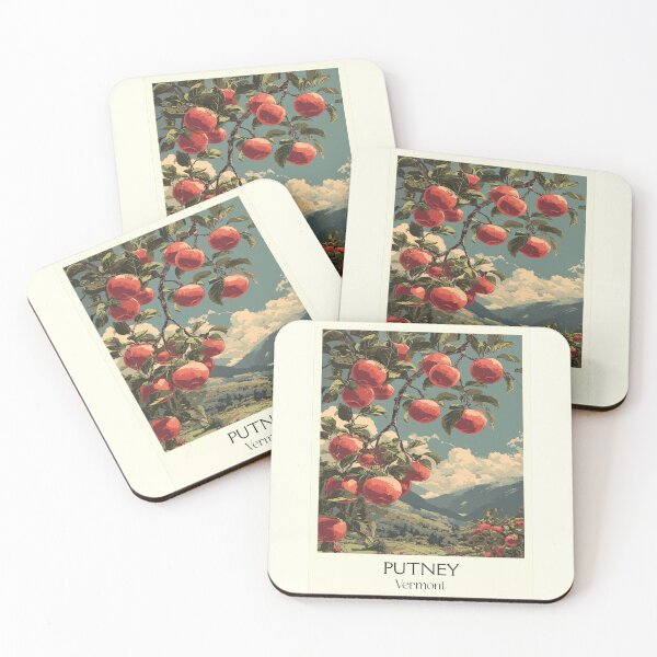 Item preview, Putney Vermont Vintage Travel Art | Apple Orchard Harvest Design designed and sold by TuncGK.