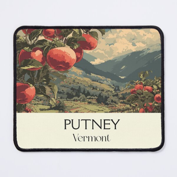 Item preview, Putney Vermont Vintage Travel Art | Apple Orchard Harvest Design designed and sold by TuncGK.
