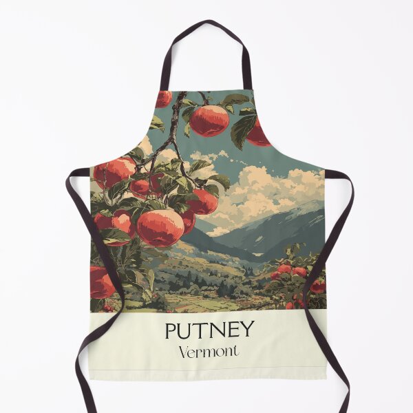 Item preview, Putney Vermont Vintage Travel Art | Apple Orchard Harvest Design designed and sold by TuncGK.